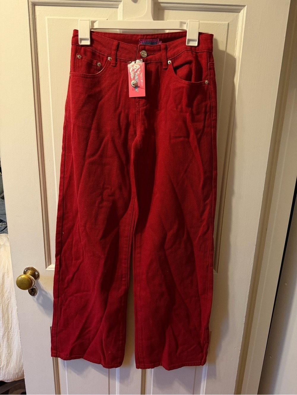 Edikted Red Wide-Leg Jeans